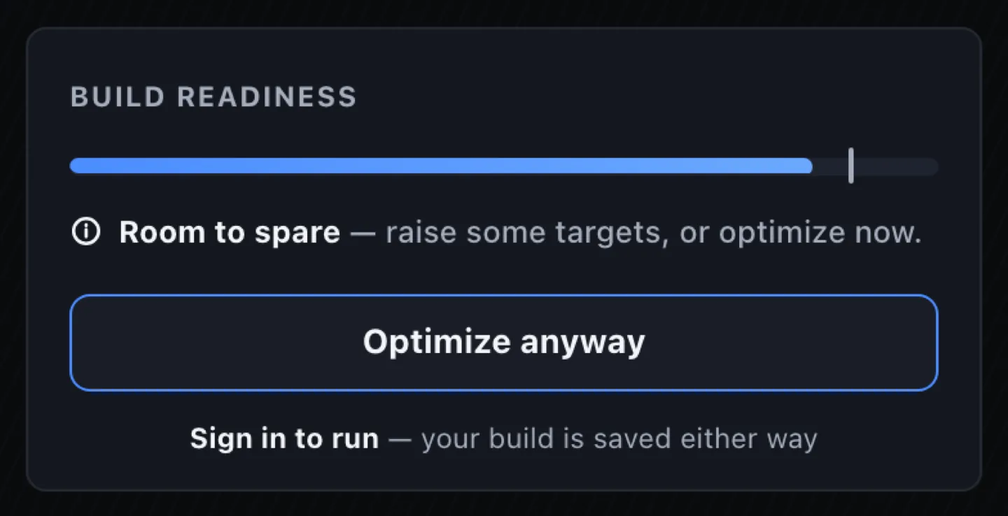 Build readiness meter